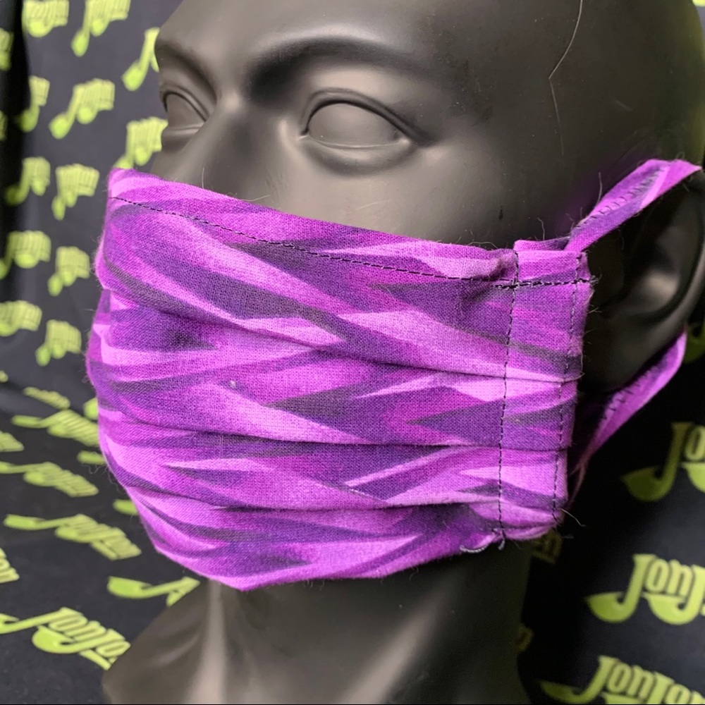 Purple Wave Pattern Handmade Face Mask - Picture 2 of 8